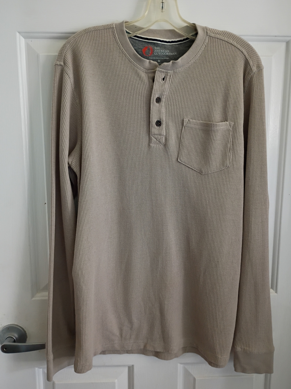 The Original OutdoorMan Men's Long-Sleeve Waffle Henley - Beige